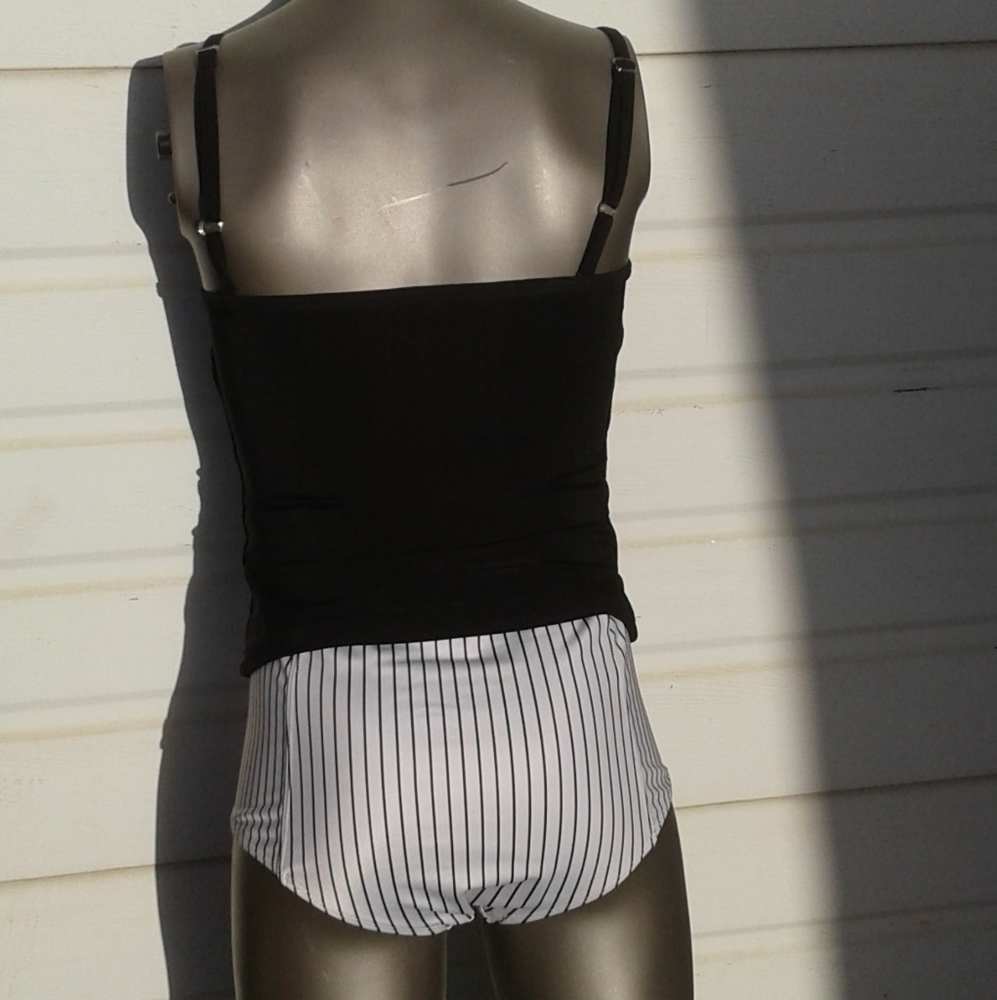 Black & White striped swimsuit bottoms